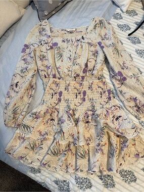Allison New York Smocked Set- Cream & Lavender